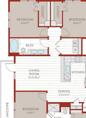 Aura Bluffview Apartments C1 Floor Plan Aura Bluffview Apartments C1 Floor Plan